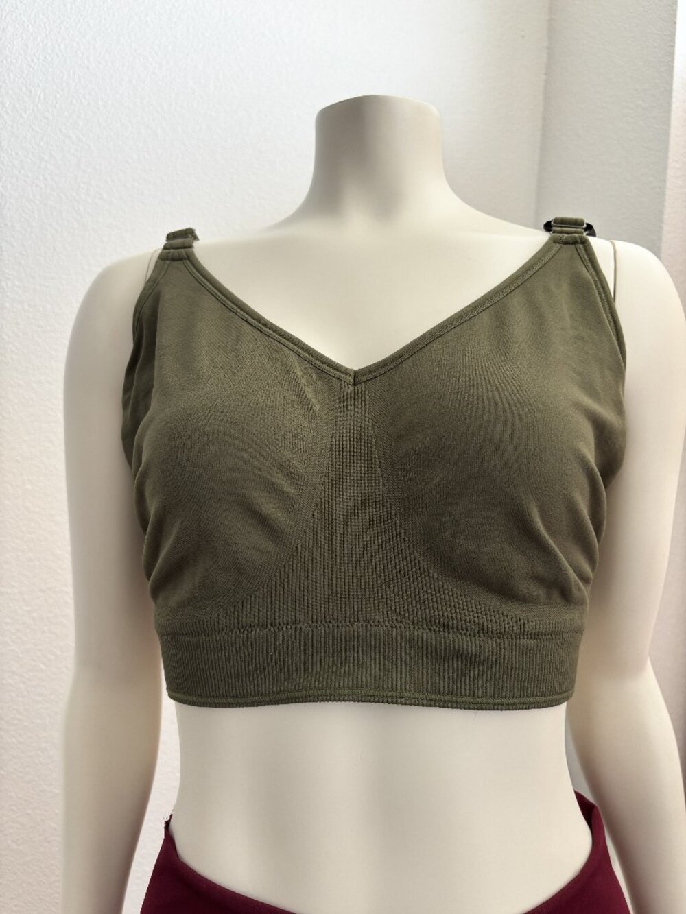 Curvy Couture Supportive Seamless Wirefree Bra Olive Night 3XL NWT